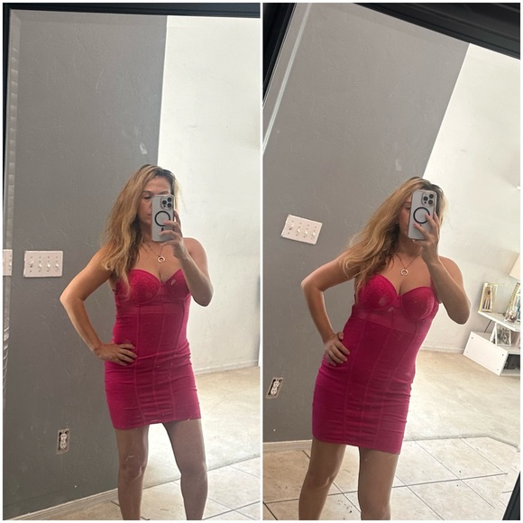 Guess Hot Pink Bodycon Dress Size S - Picture 5 of 6